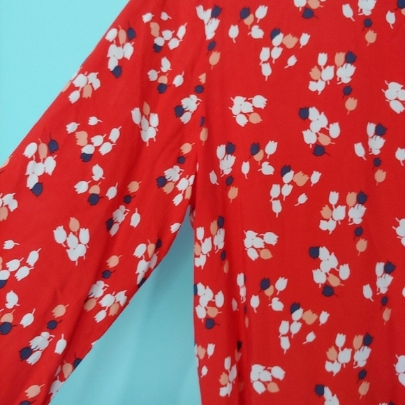 Loft floral red long sleeves top - Picture 5 of 10